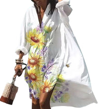 Load image into Gallery viewer, Women&#39;s Long Sleeve V-Neck Shirt Dress