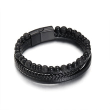 Load image into Gallery viewer, Natural Obsidian Magnetic Buckle Bracelet