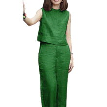 Load image into Gallery viewer, Solid Color Sleeveless Casual Suit
