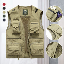 Load image into Gallery viewer, Breathable Mesh Zip Cargo Vest