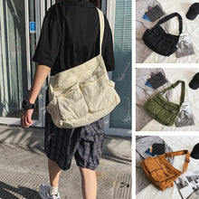 Load image into Gallery viewer, Canvas Solid Color Messenger Bag