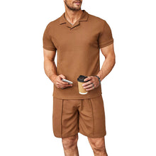 Load image into Gallery viewer, Men&#39;s V Neck Summer Casual Set