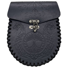 Load image into Gallery viewer, Vintage Medieval Nordic Embossed Leather Belt Bag