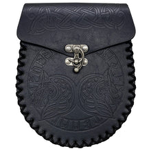 Load image into Gallery viewer, Vintage Medieval Nordic Embossed Leather Belt Bag