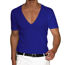 Load image into Gallery viewer, Men&#39;s Basic Deep V-Neck Cotton Short Sleeve T-Shirt