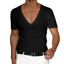Load image into Gallery viewer, Men&#39;s Basic Deep V-Neck Cotton Short Sleeve T-Shirt