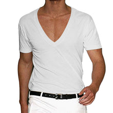 Load image into Gallery viewer, Men&#39;s Basic Deep V-Neck Cotton Short Sleeve T-Shirt