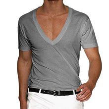 Load image into Gallery viewer, Men&#39;s Basic Deep V-Neck Cotton Short Sleeve T-Shirt