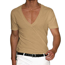 Load image into Gallery viewer, Men&#39;s Basic Deep V-Neck Cotton Short Sleeve T-Shirt