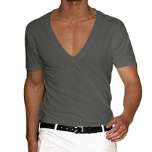 Load image into Gallery viewer, Men&#39;s Basic Deep V-Neck Cotton Short Sleeve T-Shirt